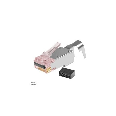 Cable Wholesale Simply45 ProSeries Shielded Cat6a Pass Through RJ45 Crimp Connectors, PE, Red Tint, Hi/Lo S45-1750P